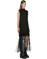 Черные кожаные ботильоны от Sacai