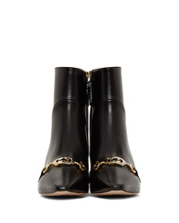 Черные кожаные ботильоны от Gucci