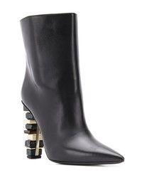 Черные кожаные ботильоны от Poiret
