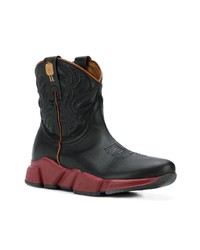 Черные кожаные ботильоны от Texas Robot