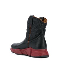 Черные кожаные ботильоны от Texas Robot