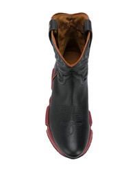 Черные кожаные ботильоны от Texas Robot