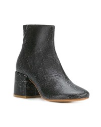 Черные кожаные ботильоны от MM6 MAISON MARGIELA