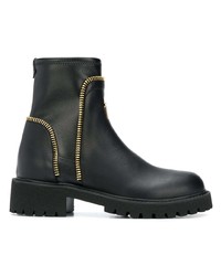 Черные кожаные ботильоны от Giuseppe Zanotti Design