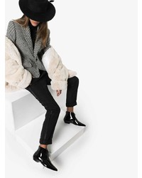 Черные кожаные ботильоны от Saint Laurent