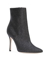 Черные кожаные ботильоны от Manolo Blahnik