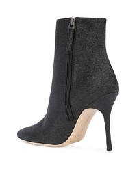 Черные кожаные ботильоны от Manolo Blahnik