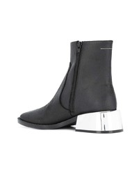 Черные кожаные ботильоны от MM6 MAISON MARGIELA