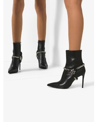 Черные кожаные ботильоны от Balmain