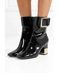 Черные кожаные ботильоны от Roger Vivier