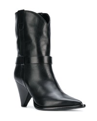 Черные кожаные ботильоны от Aldo Castagna