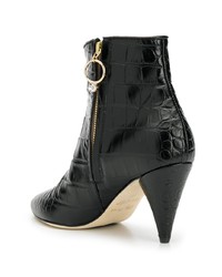 Черные кожаные ботильоны от Polly Plume