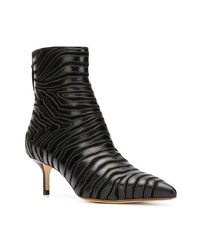 Черные кожаные ботильоны от Francesco Russo