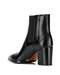 Черные кожаные ботильоны от Santoni