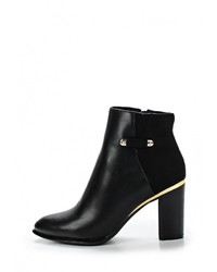 Черные кожаные ботильоны от Raxmax