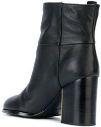 Черные кожаные ботильоны от Jil Sander Navy