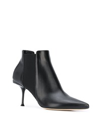 Черные кожаные ботильоны от Sergio Rossi