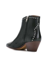 Черные кожаные ботильоны от Isabel Marant