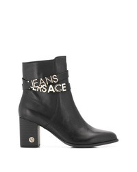 Черные кожаные ботильоны от Versace Jeans