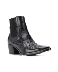 Черные кожаные ботильоны от Alberto Fasciani