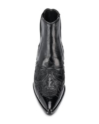 Черные кожаные ботильоны от Alberto Fasciani