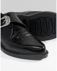 Черные кожаные ботильоны от T.U.K.