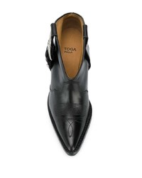 Черные кожаные ботильоны от Toga Pulla