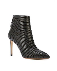 Черные кожаные ботильоны от Francesco Russo