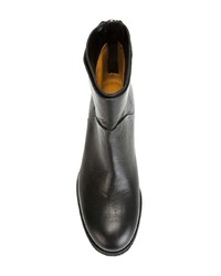 Черные кожаные ботильоны от Del Carlo