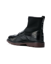 Черные кожаные ботинки броги от Hogan