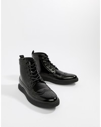 Черные кожаные ботинки броги от ASOS DESIGN