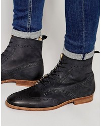 Черные кожаные ботинки броги от Asos