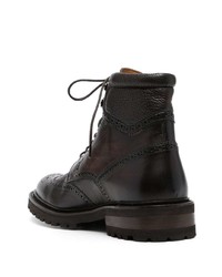 Черные кожаные ботинки броги от Magnanni