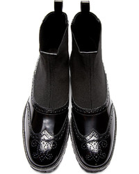 Черные кожаные ботинки броги от Christopher Kane