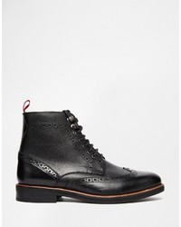 Черные кожаные ботинки броги от Asos