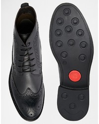 Черные кожаные ботинки броги от Base London