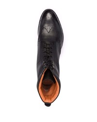 Черные кожаные ботинки броги от Santoni