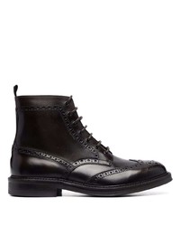 Черные кожаные ботинки броги от Corneliani