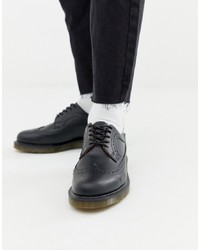 Черные кожаные ботинки броги от Dr. Martens