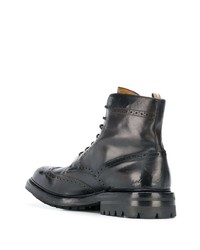 Черные кожаные ботинки броги от Officine Creative