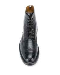 Черные кожаные ботинки броги от Officine Creative