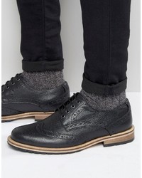 Черные кожаные ботинки броги от Frank Wright
