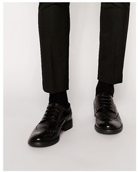 Черные кожаные ботинки броги от Frank Wright