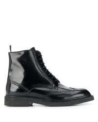 Черные кожаные ботинки броги от Fratelli Rossetti