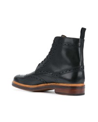 Черные кожаные ботинки броги от Grenson