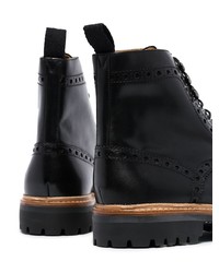 Черные кожаные ботинки броги от Grenson