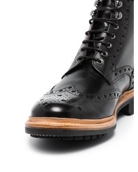 Черные кожаные ботинки броги от Grenson
