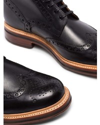 Черные кожаные ботинки броги от Grenson