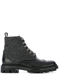 Черные кожаные ботинки броги от Giorgio Armani