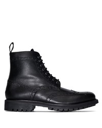 Черные кожаные ботинки броги от Grenson